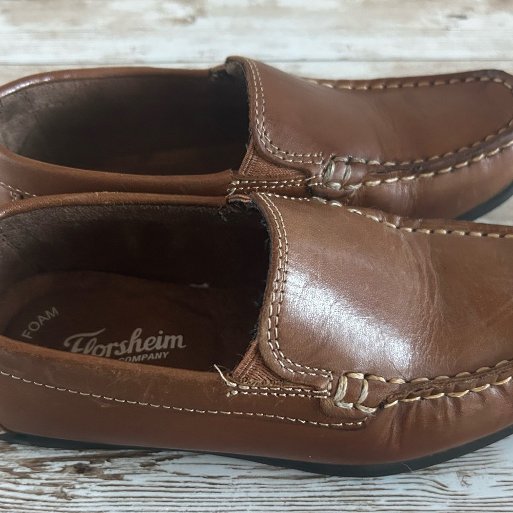 Florsheim Jasper Venetian Boys Brown Leather Dress Shoes Penny Loafers Sz. 13.5